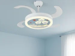 Ventilador De Techo Retractil Infantil Con Luz Y Control Estrella Y Globo