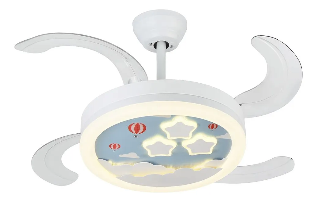 Ventilador De Techo Retractil Infantil Con Luz Y Control Estrella y Arcoiris110000 - Image 2