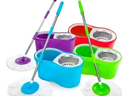 Balde Centrifugo Escurridor Acero C/ruedas