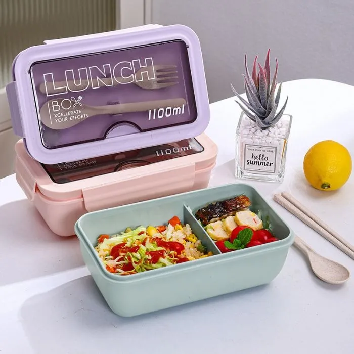 Vianda Lunch Box Con Cubiertos 1100ml Practico - Image 2