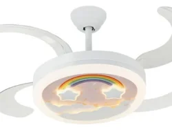 Ventilador De Techo Retractil Infantil Con Luz Y Control Estrella y Arcoiris110000