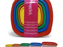 De 5 Tupper Hermeticos Apilables Y De Alta Calidad Color Multicolor