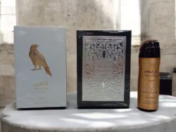 Combo Perfume Fakhar Pride Of Lattafa 100ml, Shaheen Gold y Desodorante Fakhar Extrait