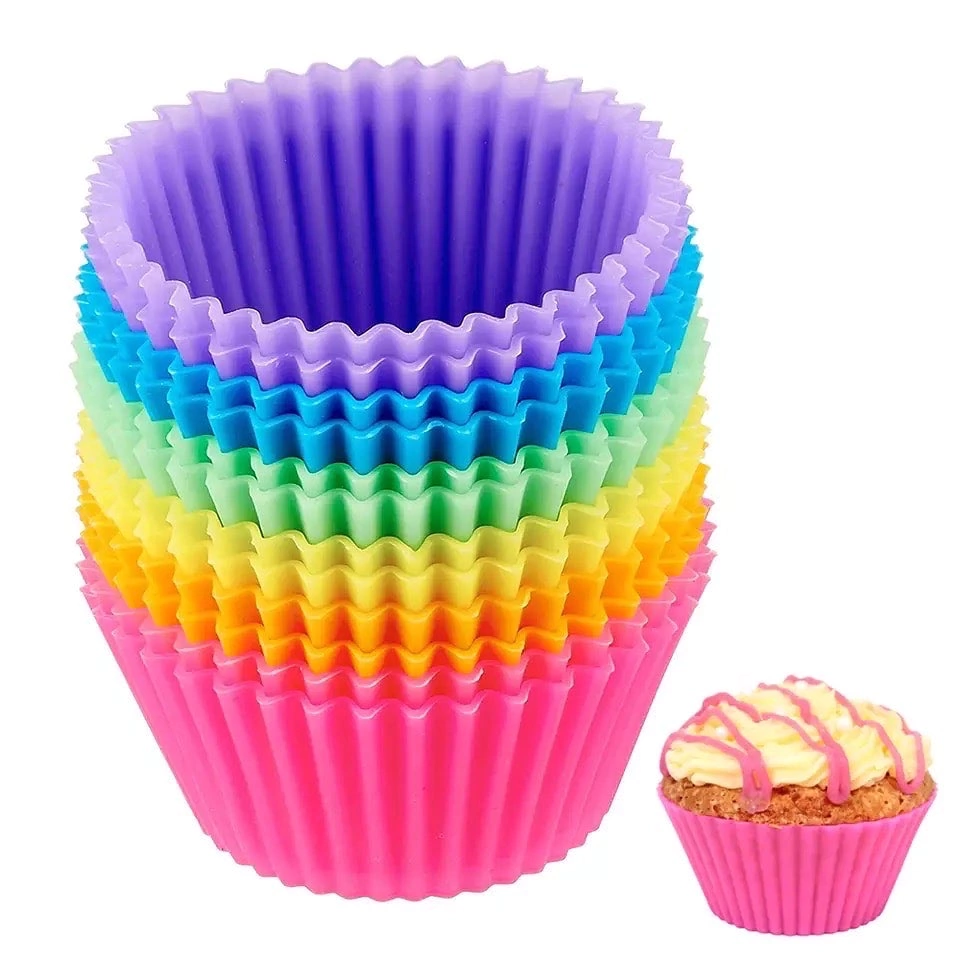 Moldes Silicona Cupcake Muffins X12 Unidades Color Surtidos Color Unisex