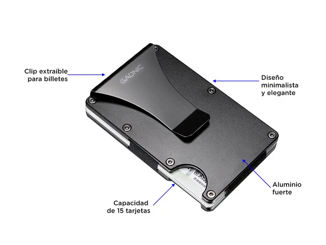 Billetera de Aluminio con Clip Tarjetero Elegante - Image 3