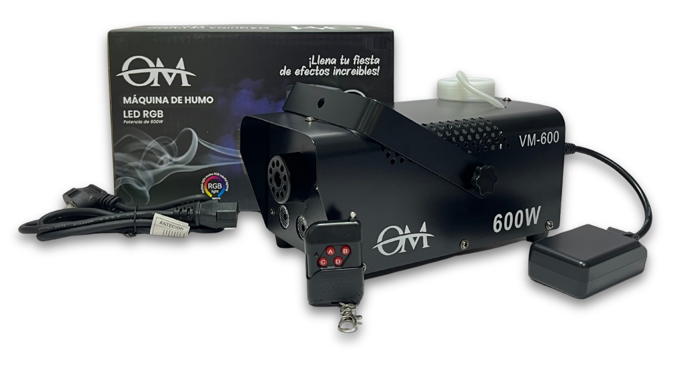 Maquina De Humo OM Con luces Led 600w VM-600