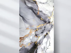 Lamina Vinilo Simil Marmol Blanco Negro Dorado 40*80 BR035L