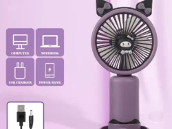 Mini Ventilador De Mano Fan Series Diseños Cartoon Con Accesorio