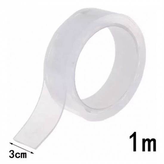 Nano Tape Cinta Adhesiva Doble Faz Multiuso Lavable 1mt