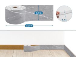 Rollo Zocalo Simil Marmol Gris 5M*10CM PVC ZOC-GREY