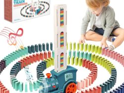Juego de Juguetes de Tren de dominó para niños
