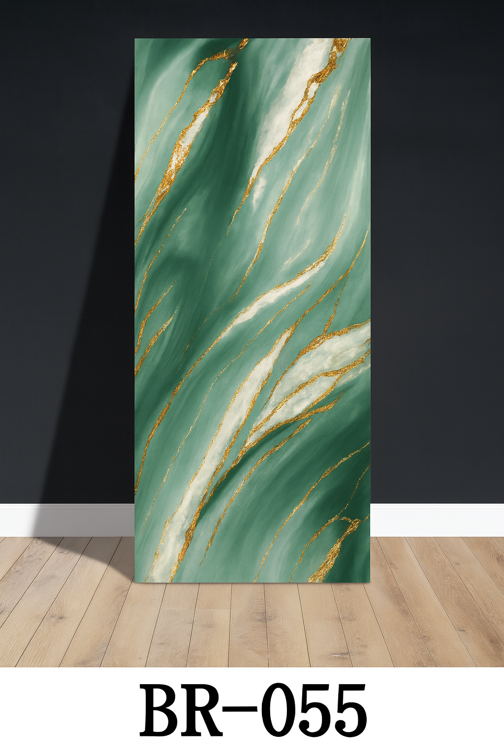 Lamina Vinilo Simil Marmol Verde Dorado Blanco 40*80 BR085L