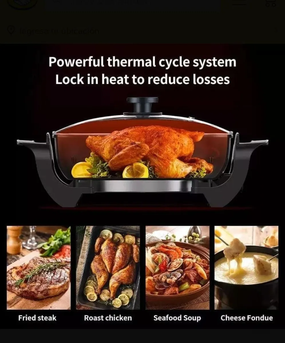 Sartén Eléctrica Olla Alien Tech 5 Niveles De Cocción YQ-2006 - Image 2