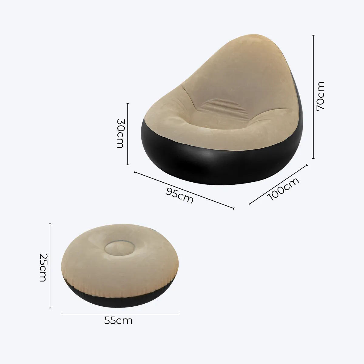 Sofa Sillon Inflable Cómodo Tipo Puff Reposapiés Inflador Leedsooy JK-1145 - Image 2