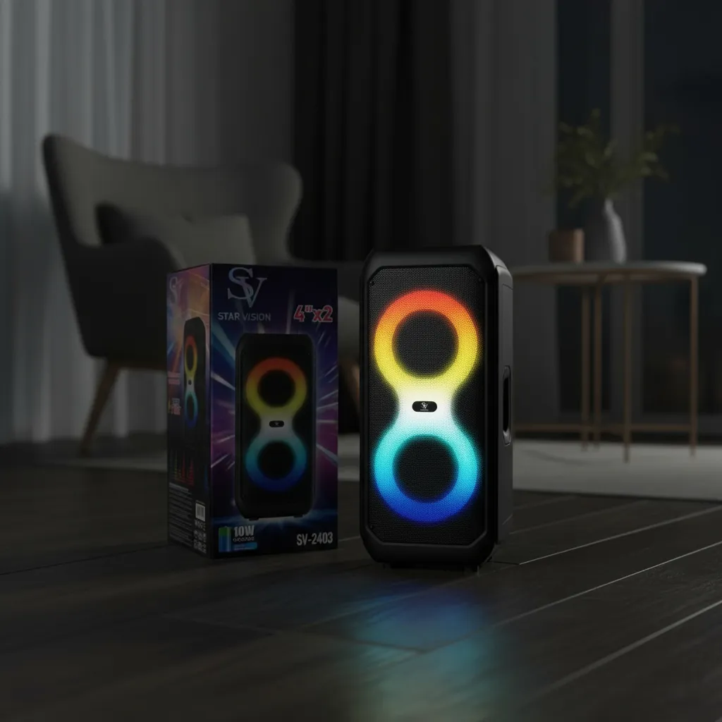 Parlante Con Luz Led Rgb Bluetooth Usb 4'' X40cm Star Vision SV-2403 - Image 3