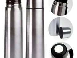 Termo Bala 1 Litro Acero Inoxidable Doble Capa Térmica Plateado Enjoy The Life