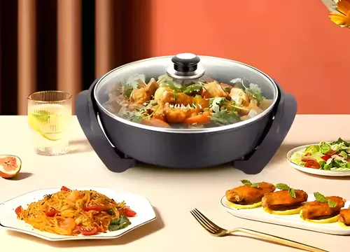 Olla Electrica Multifuncion Redonda Hytoshy Negro PA-2004 - Image 2