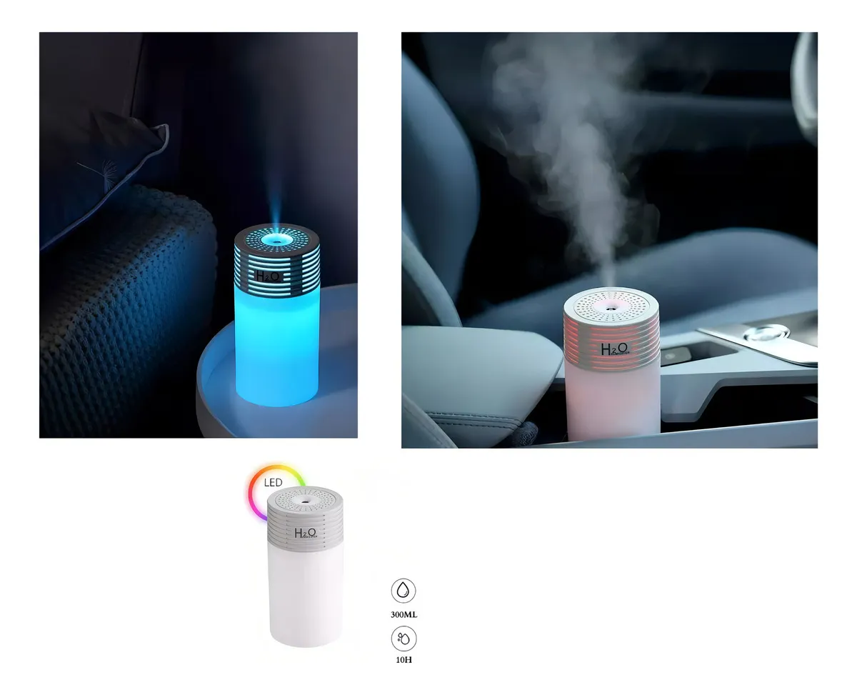 Humidificador DIFUSOR USB Con Luz H20 300ml LA-0625 - Image 3