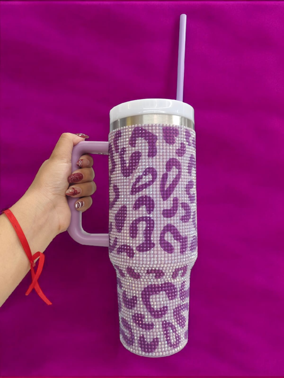 Vaso Quencher Térmico Glam 1200ml con Brillos Diseños Animal Print VK-Q004 - Image 2