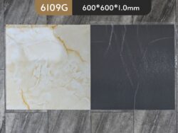 Pisos Vinilo Autoadhesivo Simil Marmol Amarillo Con Blanco 60*60cm PVC 6109G