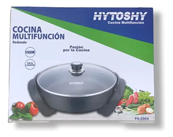 Olla Electrica Multifuncion Redonda Hytoshy Negro PA-2004