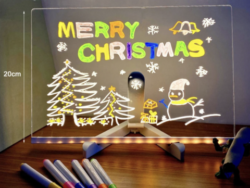Pizarra Magica 30*20cm Luz Led Usb Acrilico Anotador Dibujo