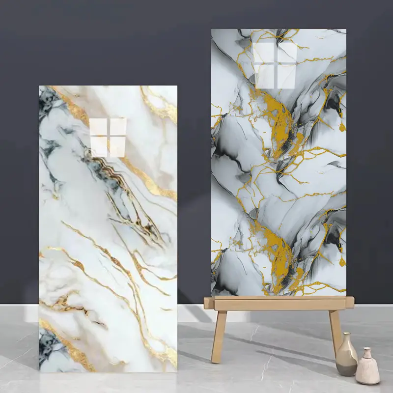 Vinilo Simil Marmol Blanco Negro Dorado BR036L - Image 3