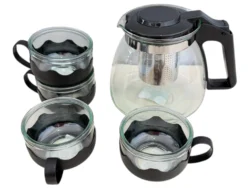 Tetera infusora de 1 litro con 4 tazas de acero inoxidable TEA-001