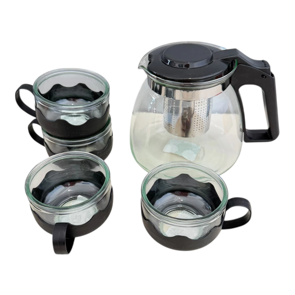 Tetera infusora de 1 litro con 4 tazas de acero inoxidable TEA-001