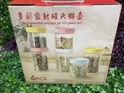 Set de 6 Especieros Vidrio Tapa de Colores VP-G