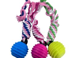 Pelota Para Mascota Con Manija De Cuerda WD854