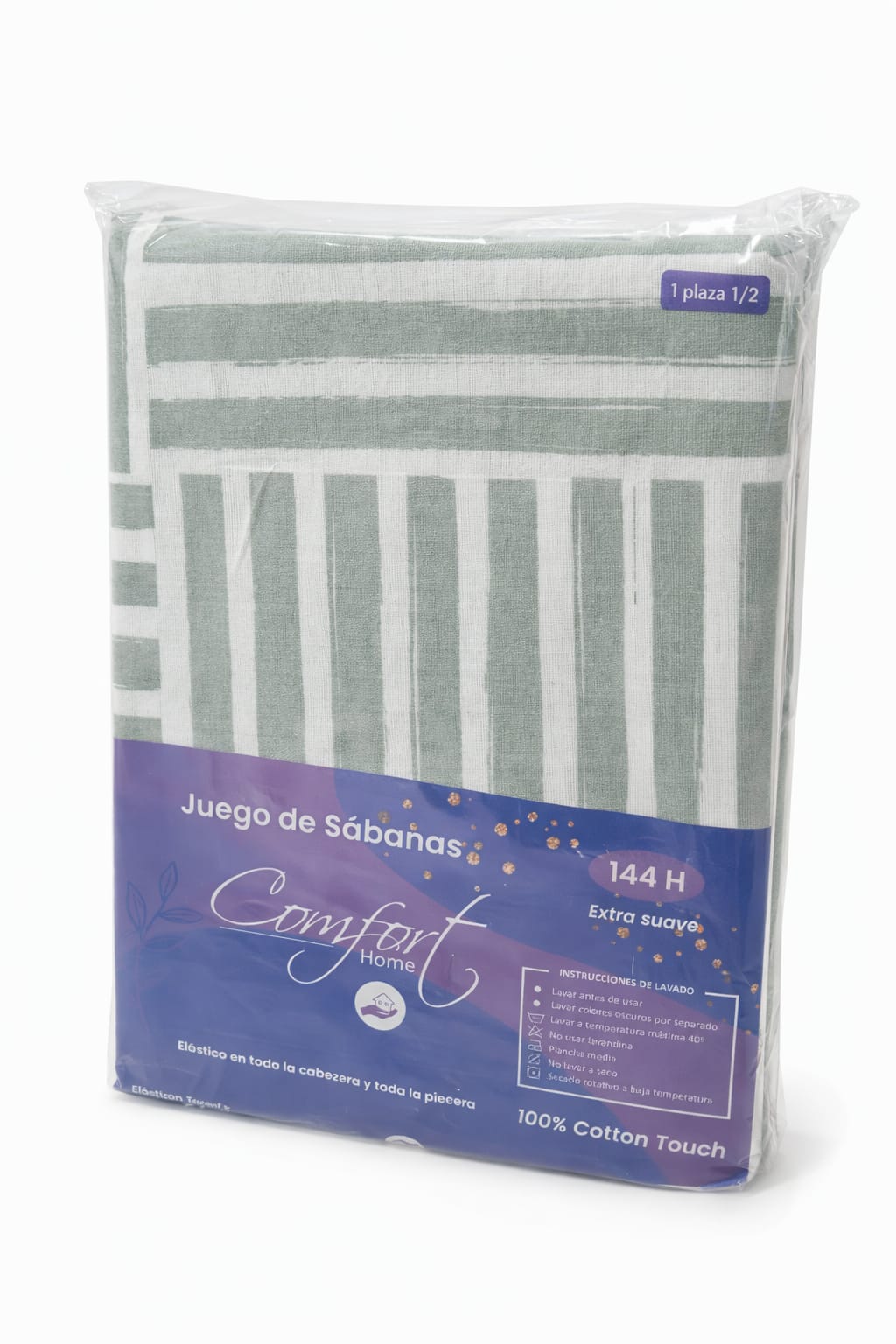 Juego de Sábanas 2 1/2 Plazas Confort Home 144 Hilos Extra Suave