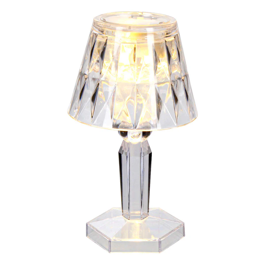 Lampara De Escritorio Mini Cristal Transparente 6712