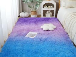 Alfombra De Pelo Largo Blanco Oriental 1.50*1m Degrade