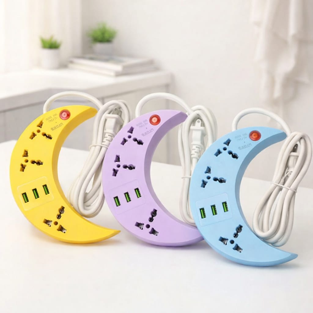 Zapatilla Alargue En Forma De Luna A9-2USB 10A 220V PAKHAR