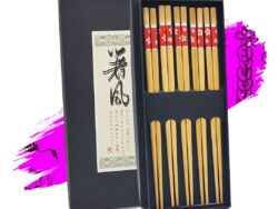 Set x5 Pares De Palitos Chinos Caja Negra