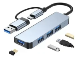 Hub USB 4 en 1 Tipo C con Adaptador USB USB 3.0 Lambo Tech