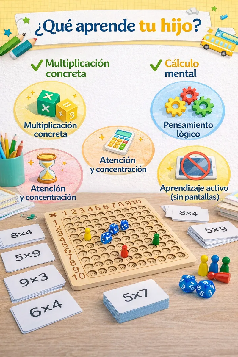 Juego De Multiplicar Didáctico Madera Tabla MD 69 - Image 6