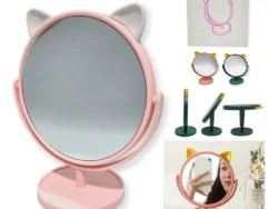 Espejo Gatito Redondo Bajo Base Maquillaje Regaleria WD835