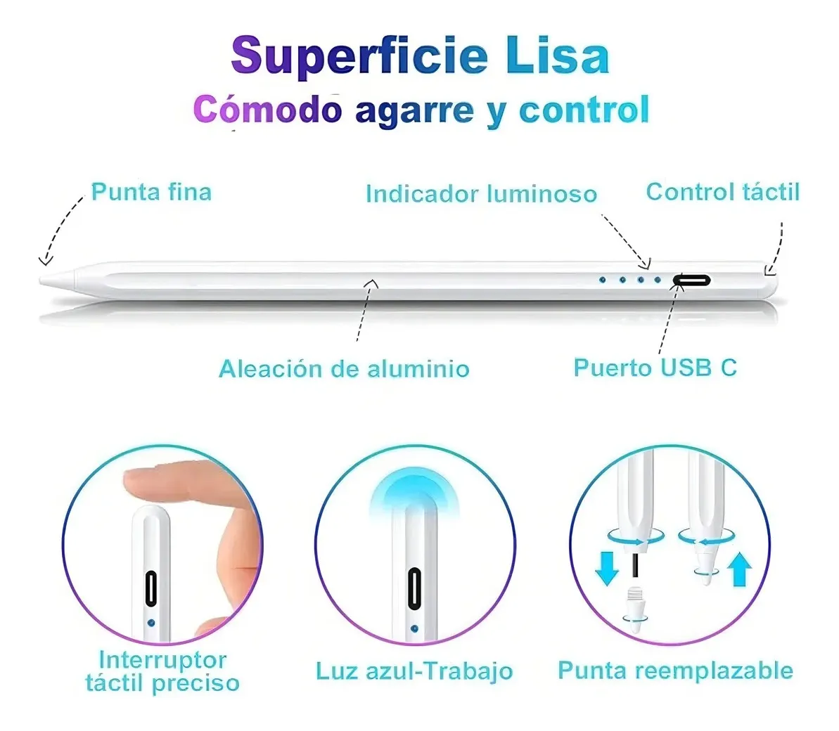 Lapiz Optico Universal Capacitivo Punta Fina tactil - Image 3
