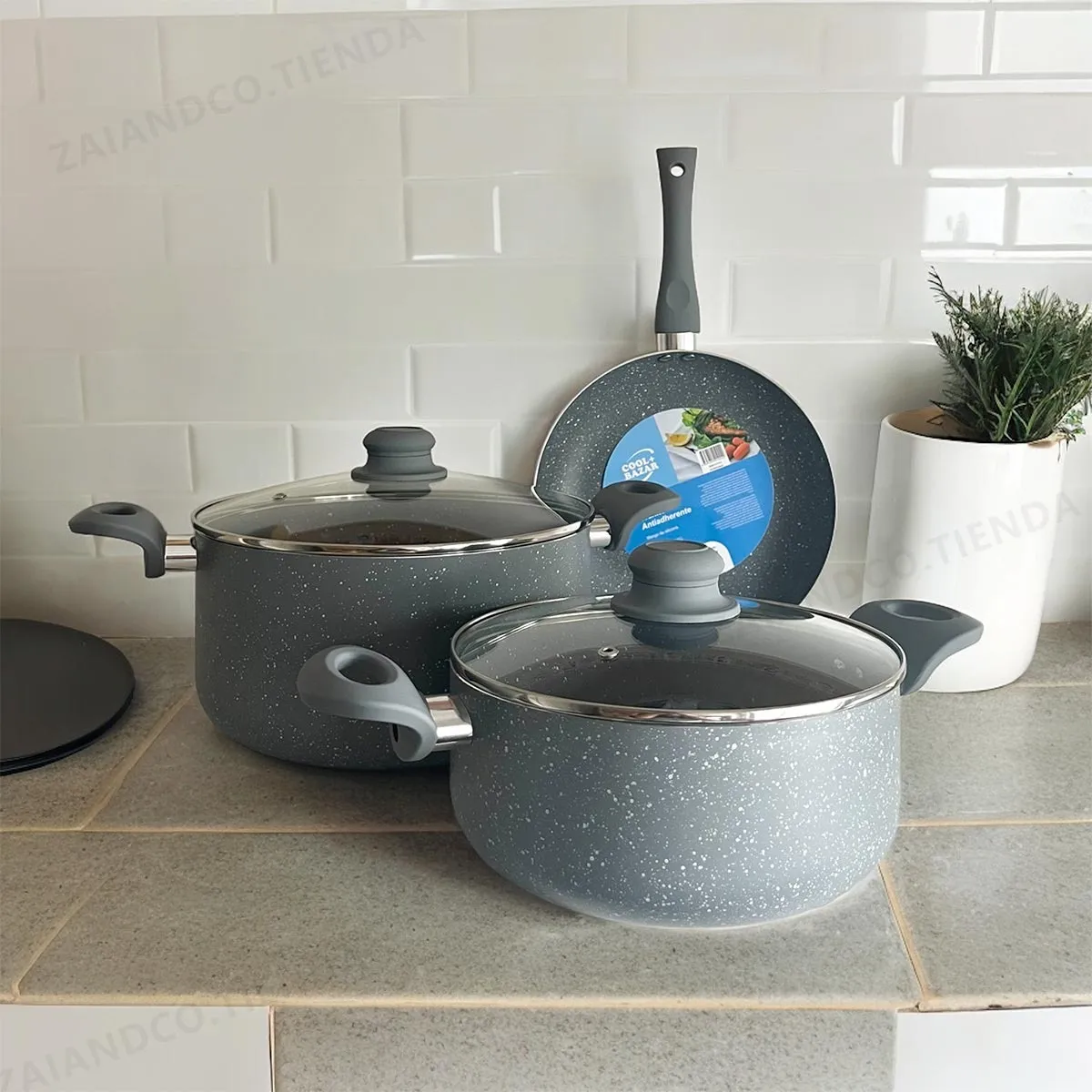 Cacerola Olla Granito Antiadherente 22cm Cool + Baza HS-6008-22cm - Image 2