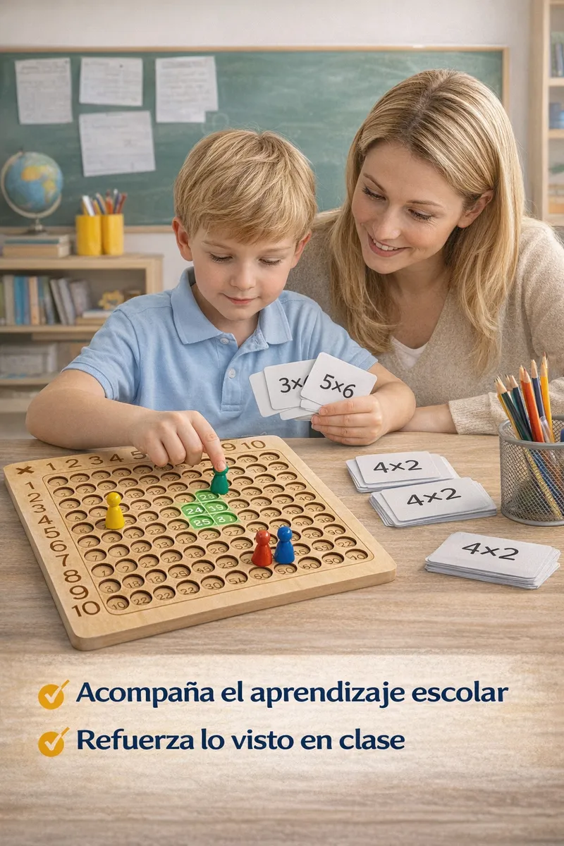 Juego De Multiplicar Didáctico Madera Tabla MD 69 - Image 2