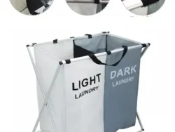 Cesto Canasto 2 Divisiones Laundry Plegable Ropa Sucia EA-494 Chico