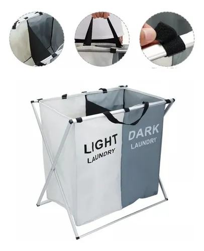 Cesto Canasto 2 Divisiones Laundry Plegable Ropa Sucia EA-494 Chico