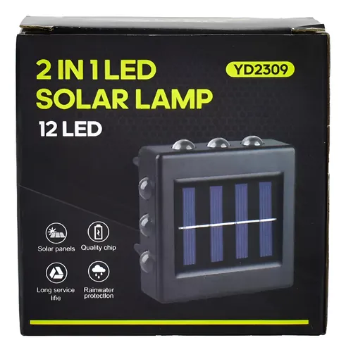 Lampara Solar Luz Calida 2 En 1 Apt Exterior JS-2309 YD2309 - Image 2