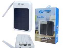 Cargador Portátil Solar Lambo Tech 12000mAh con 4 Cables Integrados PL-83