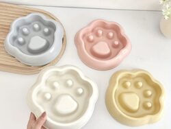 Plato Plastico Antiahogo para Mascotas en Forma de Huella 20 cm WD856