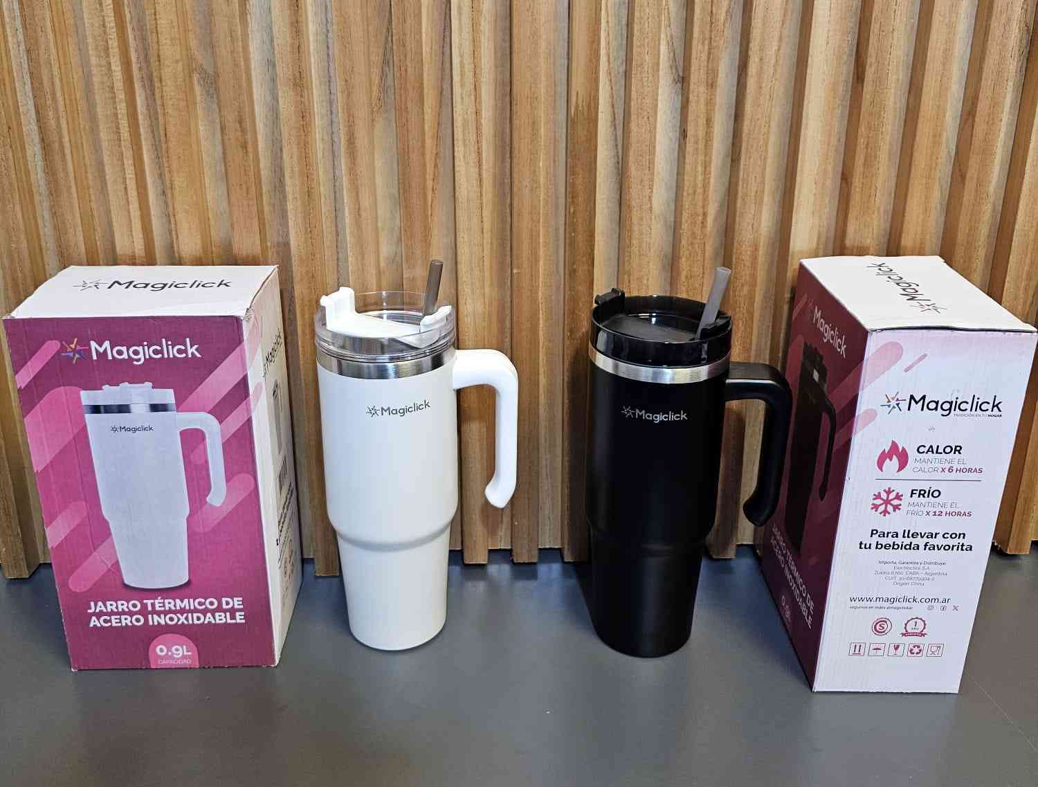 Jarron Térmico Quencher Magiclick 0.9lt Blanco/Negro