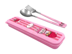 Estuche Plastico Con Par de Cubiertos Diseño Labubu WD872