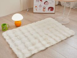 Alfombra Nordica 50x80 Cm Simil Conejo Super Suave Varios Colores